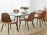 Artiss 4x Dining Chairs Retro PU Leather Kitchen Lounge Cafe Accent Chair Brown DINC-B-B04-BRX4