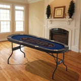 8 Player Foldable Poker Table, Blackjack Texas Holdem Poker Table with Padded Rails and Stainless V952-DZDTZDPKPZ8P95XDIV0