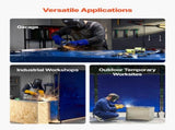 Welding Screen with Frame, 1.74 x 1.74 m Welding Curtain Screen, Flame-Resistant Vinyl Protection V952-DMPF1JZ66FTYYDKKS001V0