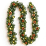 Christabelle 2.74m Christmas Garland Yuletide with LED Lights Tree Decoration Ornament GLD-SJ3-9FT