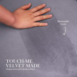 Ottoman Foot Stool Velvet Fabric Metal Leg Round GREY V274-FT-VST-1596-GY