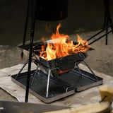 304 Stainless Steel Portable Folding BBQ Grill with Storage Tray for Outdoor Camping Picnics Beach V1232-BBQSKL001