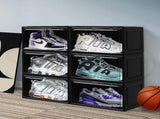 Stacked Shoe Box Acrylic Sneaker Display 6PC Black SHOEBOX1002-6PC-BK