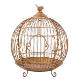 Antique Gold Bird Cage Display Metal Christmas Decor 112_JHC502