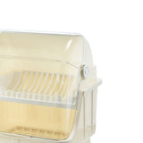 Cutlery Dish Drainer Rack with Lid Cover Multifunctional Kitchen Tableware Storage Box Beige V1294-YM0716-3118220101511