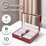 GOMINIMO 10 Slot Watch Display Box Red Wood V227-3720101022123