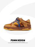 Vintage Sneakers Retro Skate Shoes Couple Matching Shoes Unisex Canvas Shoes - Camel - Size V1106-M-SHOE2-16519-CAME-6AU6EU39
