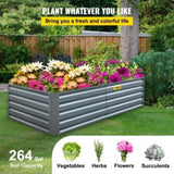 Galvanized Raised Garden, 203 x 102 x 48 cm Metal Planter Box, Gray Steel Plant Raised Garden V952-HYZZC80CFXK40CHS1V0
