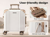 Wanderlite 20" Aluminium Frame Carry On Luggage Suitcase TSA Lock Spinner Wheels White Gold LUG-ALU-20-WHGD