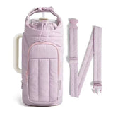 Purple Nylon Quilted Insulated Water Bottle Bag for 18-64oz Flask - Lightweight Sports & Travel V888-ELOSUNG45041