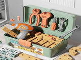 DIY assembly toy, wooden building set, electric drill toy for kids, educational construction toy, V1102-819-37423-MLT-122PCS