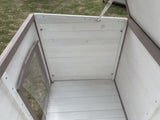 YES4PETS XL Timber Pet Dog Kennel House Puppy Wooden Timber Cabin With Stripe White V278-DK-11676-WHITE