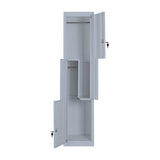 Grey Two-Door L-shaped Office Gym Shed Storage Lockers V63-835111