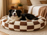 Medium Large Pet Donut Bed -90cm outer diameter, Soft Plush Round Dog Bed and Cat Bed V888-ELOSUNG54603