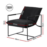 Artiss Armchair Lounge Chair Sling Black UPHO-G-ARM01-FLD-BK