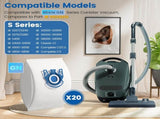 20 Pack 3D Airclean GN Vacuum Bags Compatible with Miele Classic C1, C1, C2, V1258-DP02-C-1039