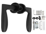 Entry Door Handle Lock Locking Lever Handle Set Reversible for Right Left Sided DoorsH Style V1294-YM0721-3114200099011