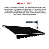 Motorised Outdoor Folding Arm Awning Retractable Sunshade Canopy Black 4.0m x 2.5m V63-842861