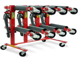 T-Rex 2360kg Set of 4 Vehicle Positioning Jacks with Rack Stand, Mechanical Ratcheting Foot Pedal V219-VHWVPRTR3R4-4SR