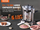 Manual Sausage Stuffer, 2 L / 5 LBS Vertical Sausage Machine with G-type Clamp, Food-Grade 304 V952-SDLSBXGGCJ2LHRF1AV0