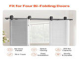 Bi-Folding Sliding Barn Door Hardware Track Kit, 76" Top Mount Track Kit, Slide Smoothly & Quietly, V952-ZDSMDGDGSM2DR3L63001V0