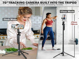Auto Face Tracking Tripod 360 Rotation with Stand,Android and iPhone Tripod Holder with Remote and V1259-TRIPOD-FACE-360-BT