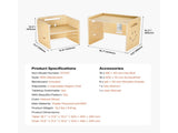Montessori Weaning Table and Chair Set, 3 In 1 Wooden Toddler Table and Chairs with Chalkboard, V952-ETDNZY1708118E4HMV0