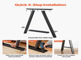 Table Legs, 740 x 550 mm Trapezoid Steel Furniture Legs, Modular Design, Easy Assembly, 1000 V952-ZTCFKTX281772W9UW001V0