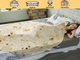 Burritos Throw Blanket, Novelty Funny Round Blanket for Adults & Kids, Soft Flannel V1107-BURRITOS TORTILLA THROW BLANKET-71 INCHES