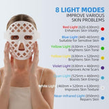 Red Light Therapy for Face, 850nm NIR LED Mask for Daily Beauty Routine 8 Modes Light Therapy Mask, V1107-110-76619