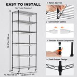 VEVOR Plant Stand with Grow Lights 6 Tiers 150W 180 cm Tall Plant Grow Shelf V952-GNZWJ180CM75DH4U1V3