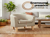 Artiss Armchair Tub Chair Beige Abby UPHO-B-TUB02-BG