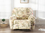 Printed Recliner Chair Cover, Stretch Recliner Slipcover, Floral "Falling Flowers" Pattern, V1369-AZ3-W-10757