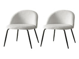 Artiss Dining Chairs Set of 2 Sherpa Boucle White MO-DIN-KJC150-VEL-WHX2