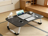 Black Laptop Stand Table Foldable Desk Computer Study Bed Adjustable Cup Slot Tray/linght and Fan V201-QHGMMOREONE038