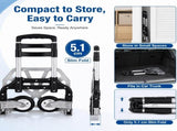 Folding Hand Truck, 1 Pack Portable Dolly Cart with Telescoping Handle, Lightweight Aluminum Alloy V1338-WAK0073