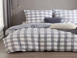 Rylee Grey Check Seersucker Quilt Cover Set - Queen Size V493-JH-Q-06