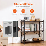 VEVOR Metal Bookshelf Rustic Bookshelf 3-Tier for Living room Bedroom & Office V952-JSSJZFXJSM3CACNDMV0