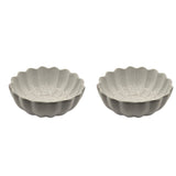 Set of 2 Scalloped Terracotta Bowls | White Glaze Finish | Decorative & Serving Bowls V1026-KLC9209