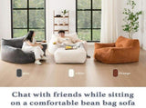 Modern Minimalist Bean Bag Sofa Chair with Armrests and Backrest for Living Room Leisure Gaming V1341-ZY-3EY3GEYL-DARKGREEN