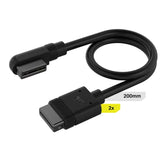 Corsairi CUE LINK Cable, 2x 200mm with Straight/Slim 90&deg connectors, Black V1202-V2-CAC-ICLK-CB20C2P-SSK