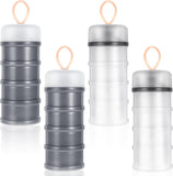 4PCS Protein Powder Container with Funnels Stand, 4 Stackable Non-Spill Protein Powder Dispenser On V1188-WTJ-TLK-0404