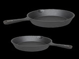Toque Cast Iron Frying Pan Set 21cm 27cm Skillet BBQ KT1008_NZ
