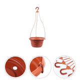 5-Pack Red Plastic Hanging Flower Pots with Hooks, Plant Hangers for Home, Balcony, Garden Decor V1192-AZ-W-22301