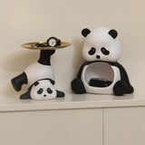 Panda Serving Tray Keys Wallets Fruit Holder Storage Ornament Home Office Table Decor Sculpture V1294-YM0703-3115230050211