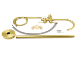 WELS Brushed Gold Bath Tub Mixer Tap Free Standing Faucet Spout Handheld Shower V1233-KRD602BG