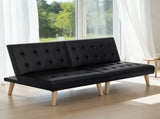 Artiss Sofa Bed Couch 2 Seater Lounge Fabric Black SBED-E-SOLO86-PU-BKX2