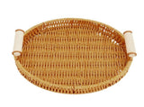 Woven Serving Tray Decorative Multipurpose Round Serving Basket with Dual Handles Fruit Bread V1294-YM0901-3117240149911
