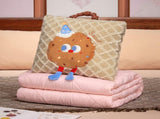 Yellow Cartoon Cookie Pillow Blanket 2-in-1 for Winter Car and Office Use V888-ELOSUNG28615
