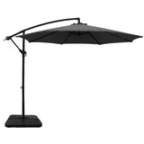 Instahut 3m Umbrella w/Base Outdoor Cantilever Beach Garden Patio Parasol Charcoal UMB-BAN-50N-COM-CO